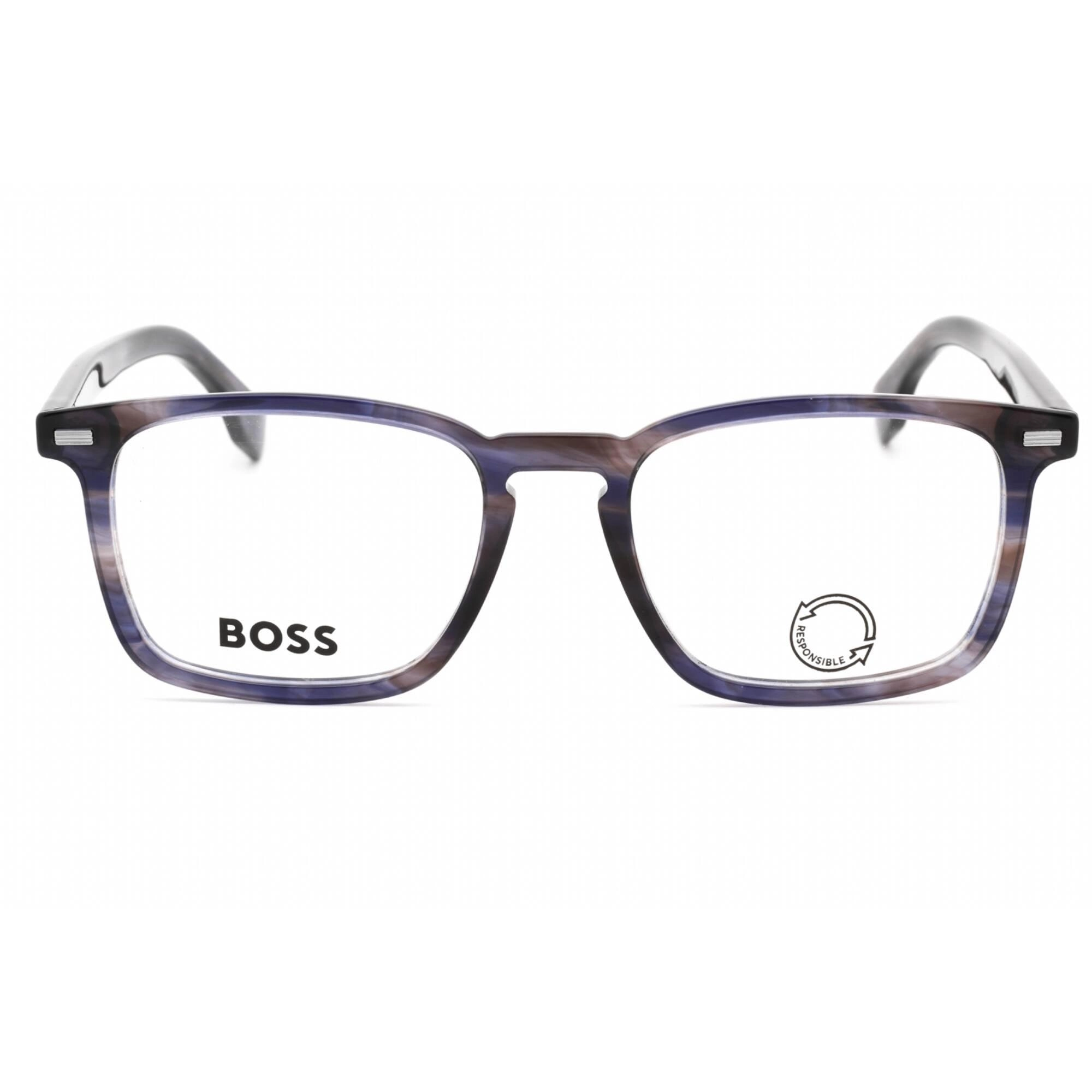 Hugo Boss Men's Eyeglasses - Blue Havana Square Full Rim Frame | BOSS 1368 0JBW 00