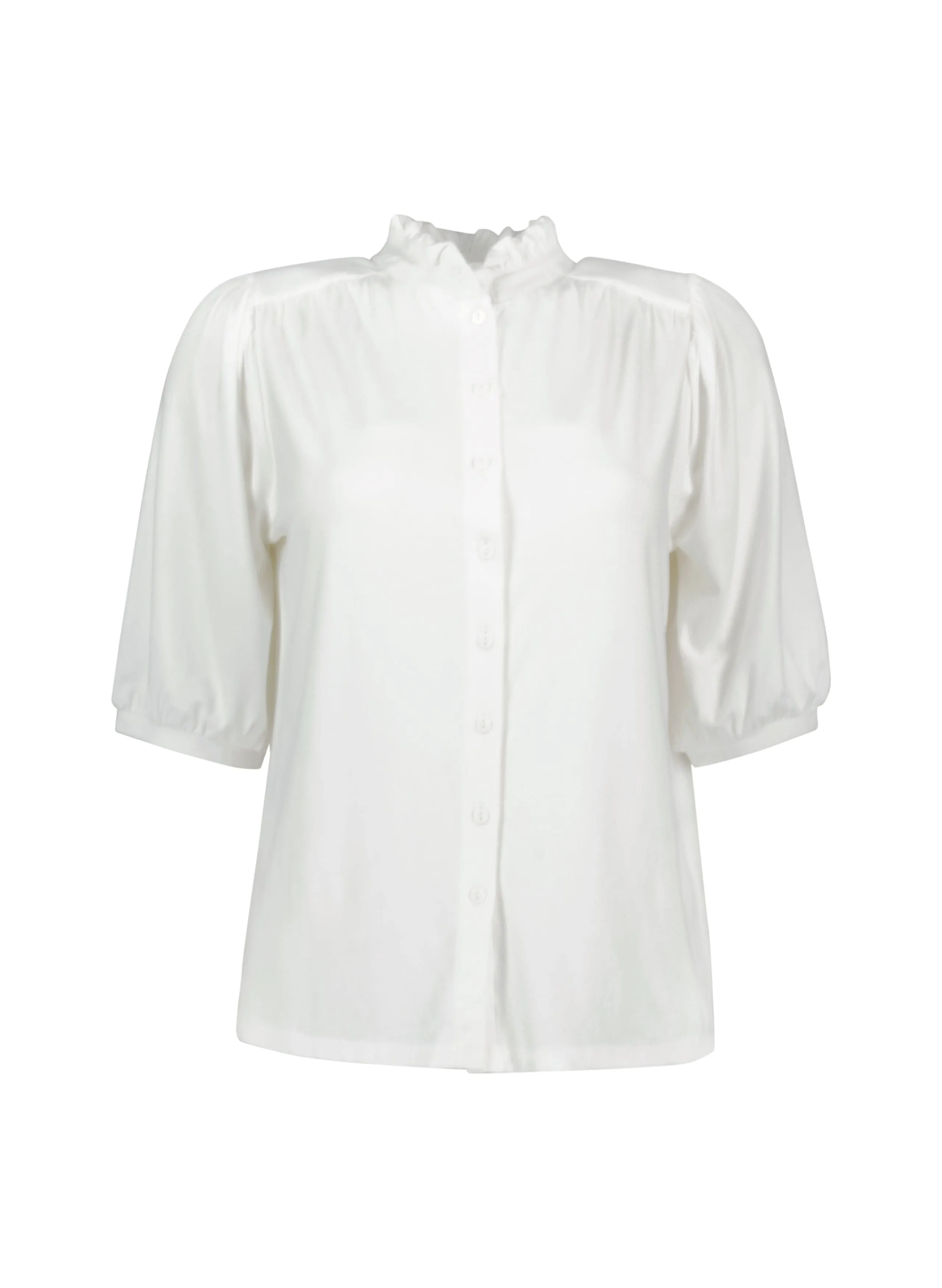 Janey LENZING™ ECOVERO™ Short Sleeve Blouse | Pure White