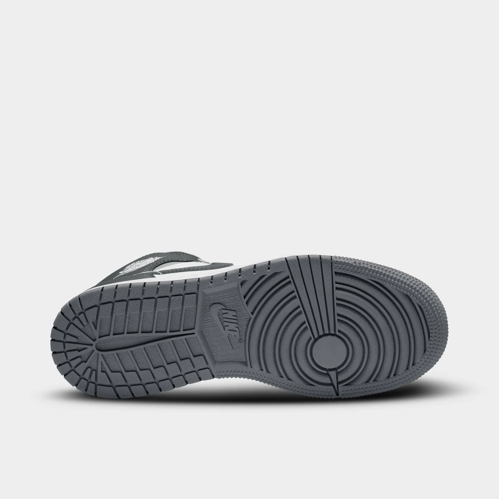 Jordan 1 Mid GS Black / Iron Grey - White