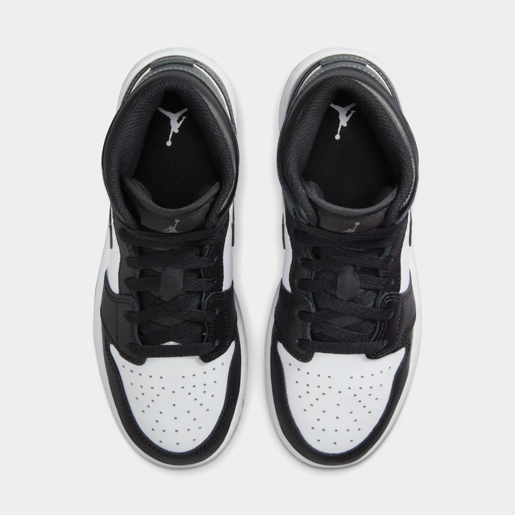 Jordan 1 Mid GS Black / Iron Grey - White