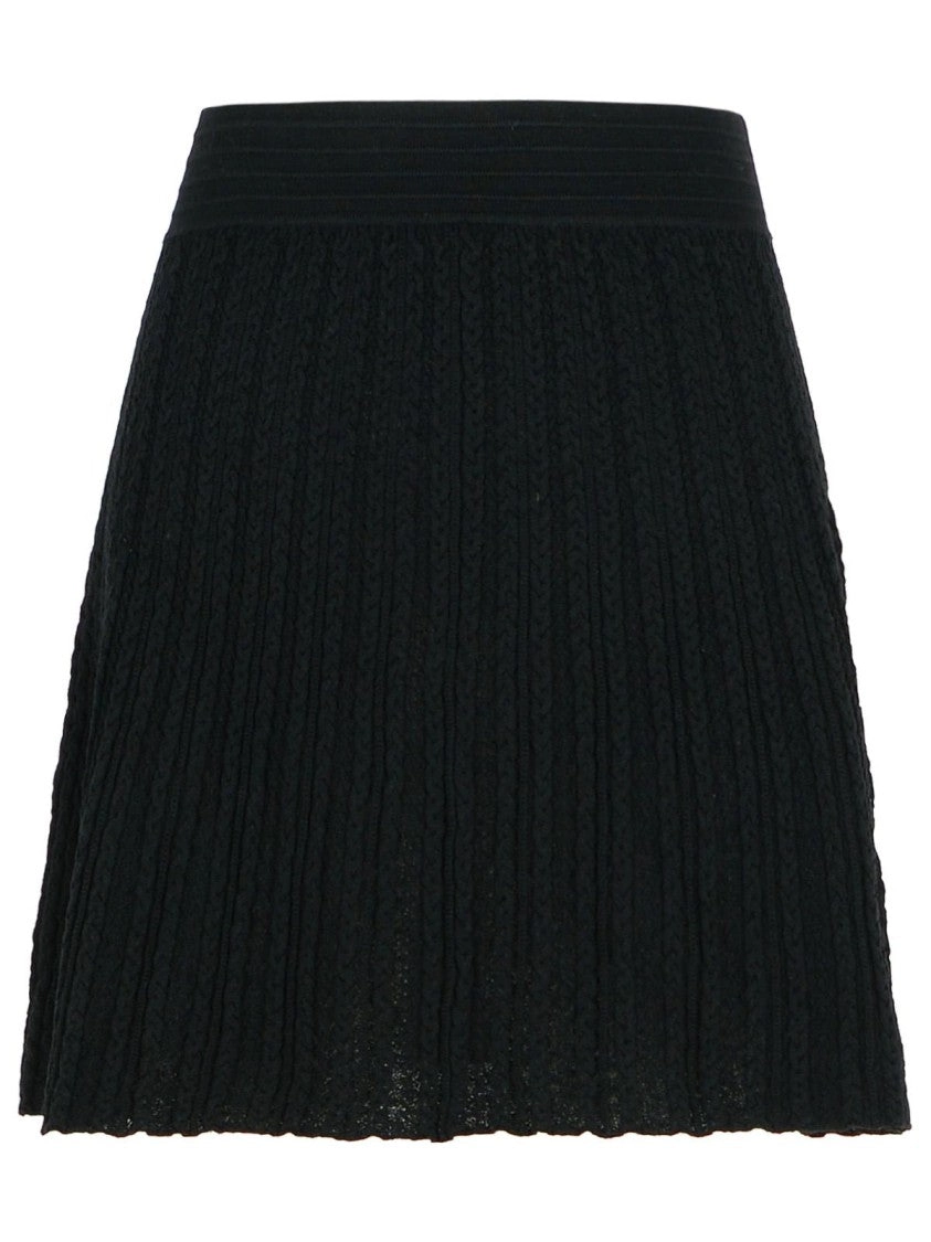 'Kayla' Black Wool Skirt
