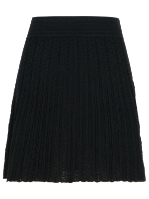 'Kayla' Black Wool Skirt