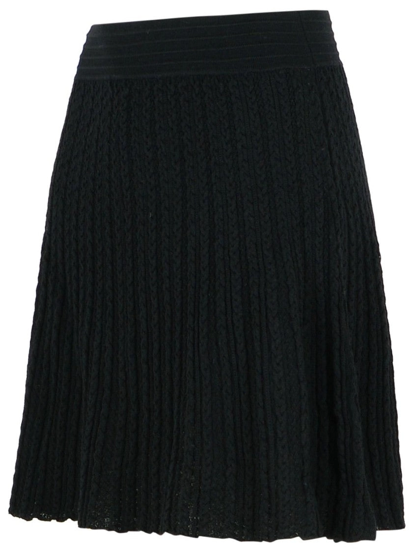 'Kayla' Black Wool Skirt