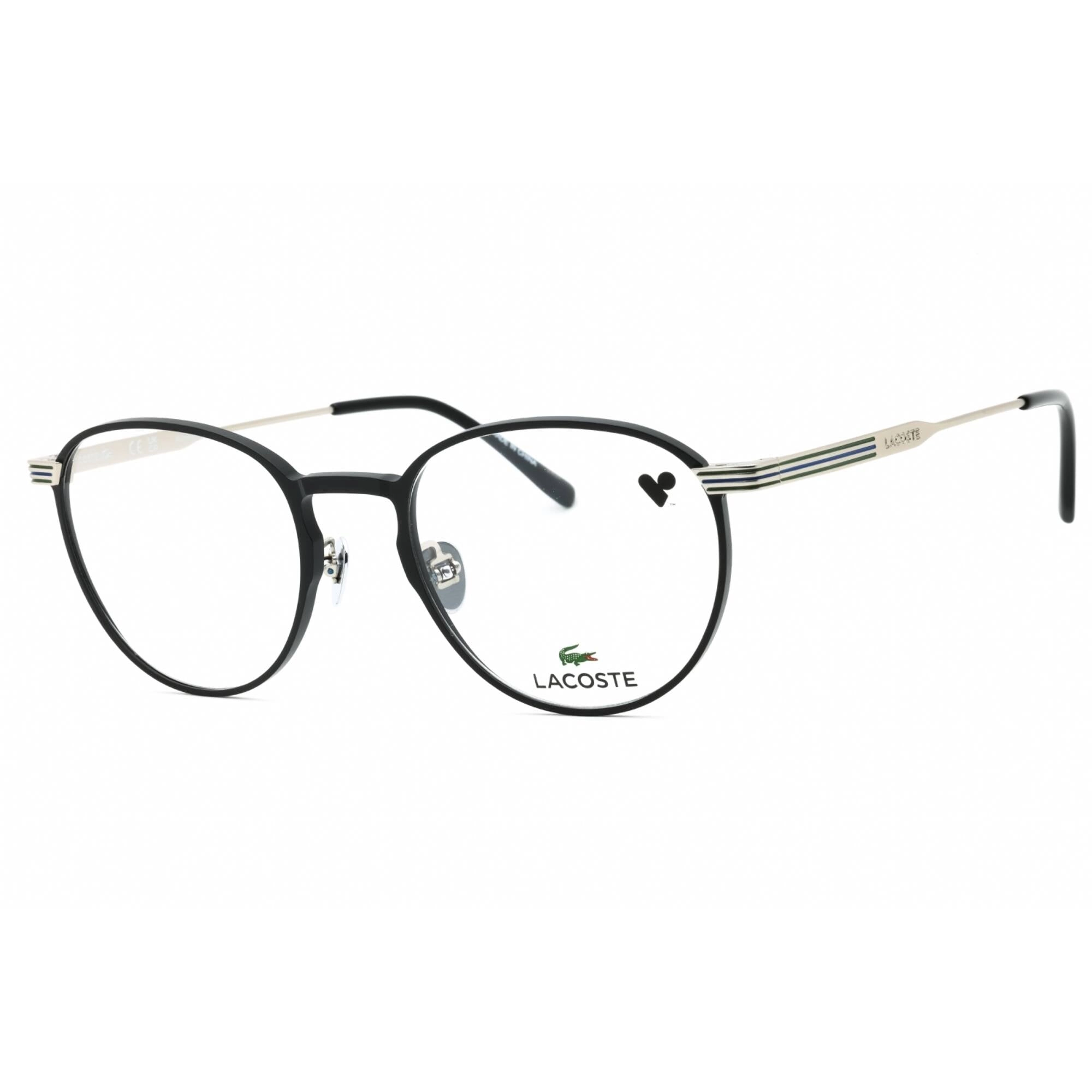 Lacoste Men's Eyeglasses - Matte Black Metal Round Shape Full Rim Frame | L2284E 002