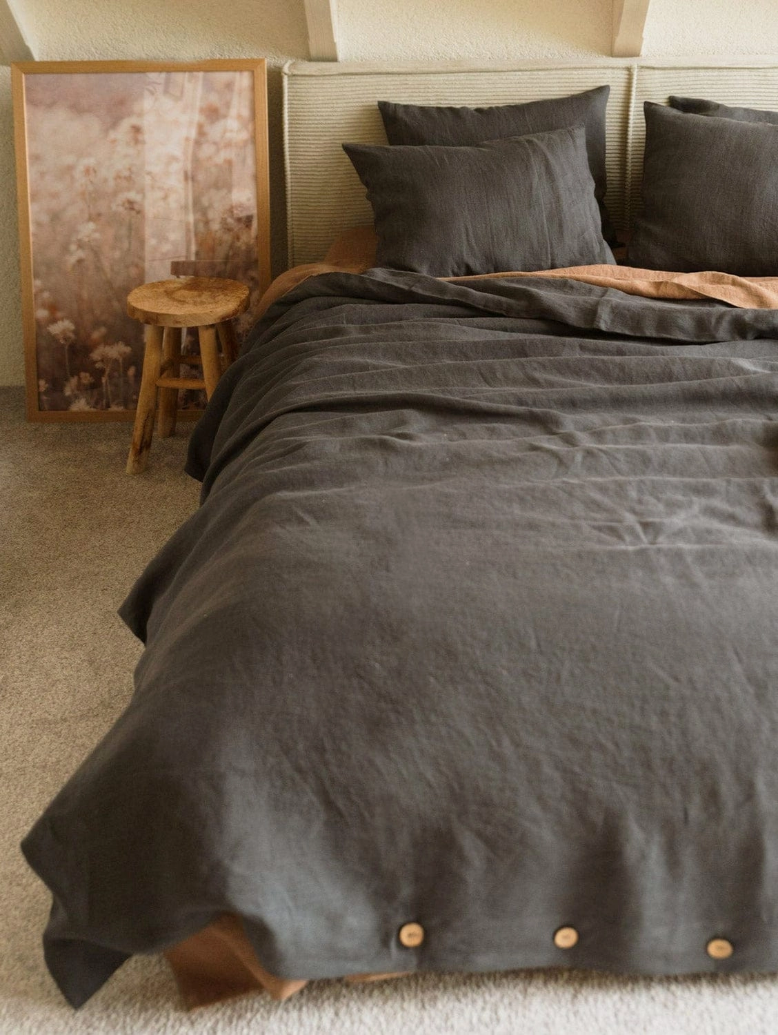 Linen Bedding Set | Charcoal