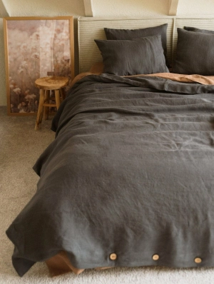 Linen Bedding Set | Charcoal