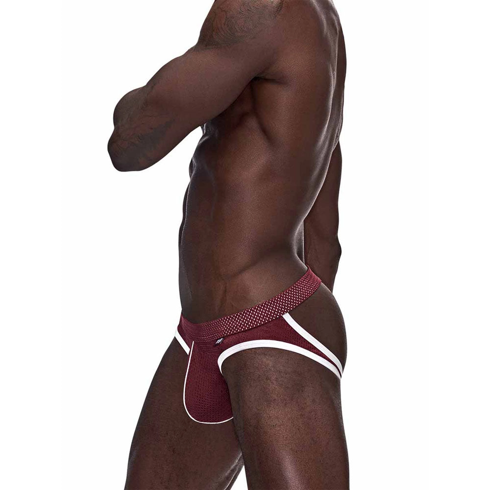 Male Power Sport Mesh Jock - Burgundy