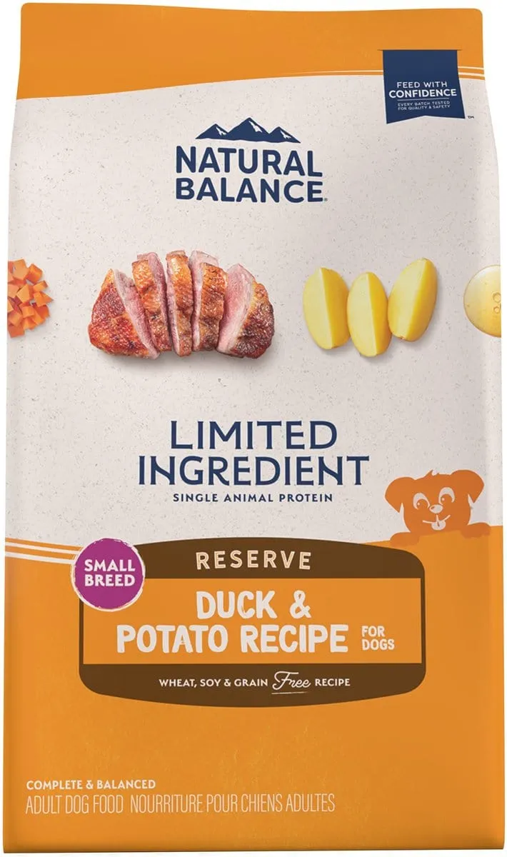 Natural Balance Limited Ingredient Reserve Grain-Free Duck & Potato Small Breed Bites Recipe Dry Dog Food