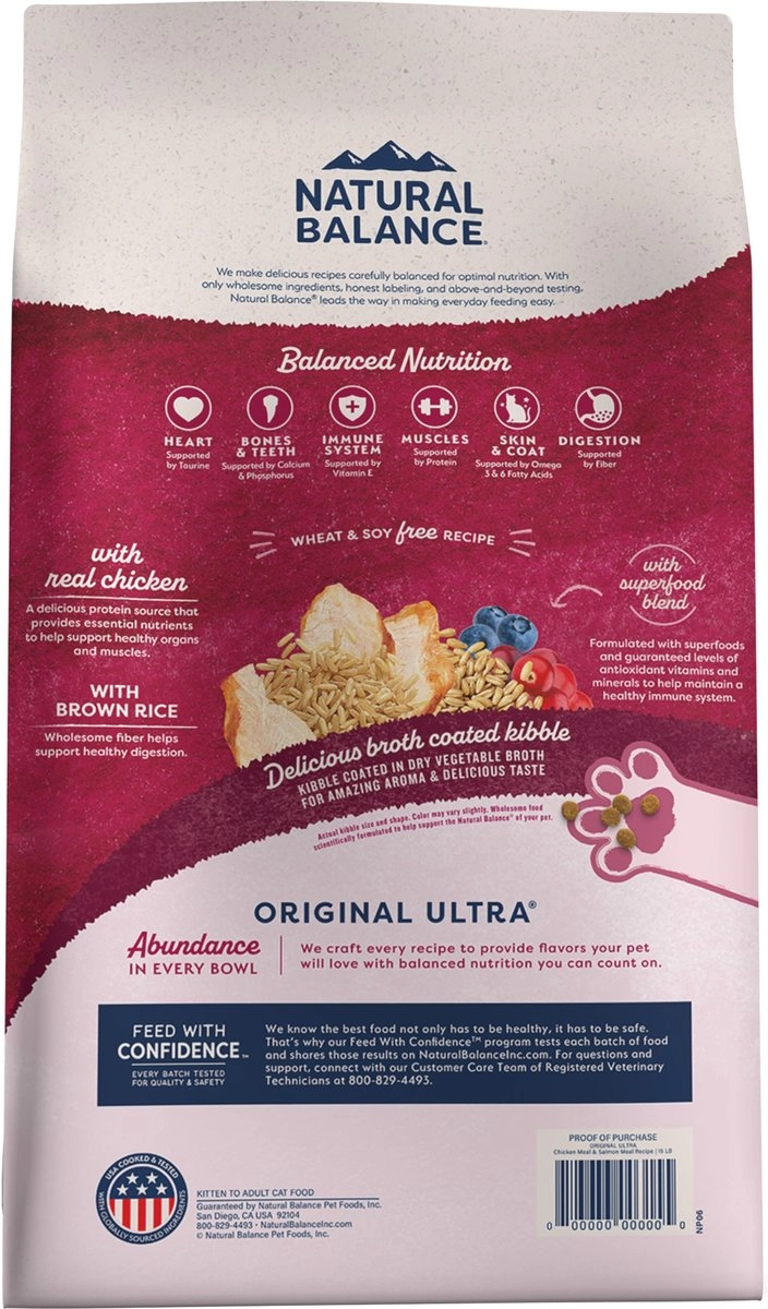 Natural Balance Original Ultra Chicken Meal & Salmon Meal Formula Dry Cat Food
