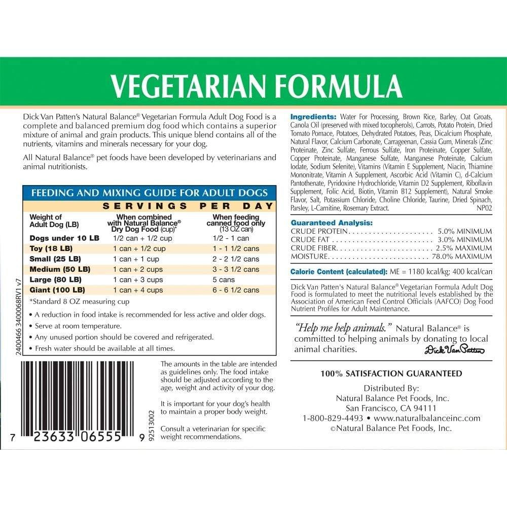 Natural Balance Vegetarian Formula Canned Dog Food