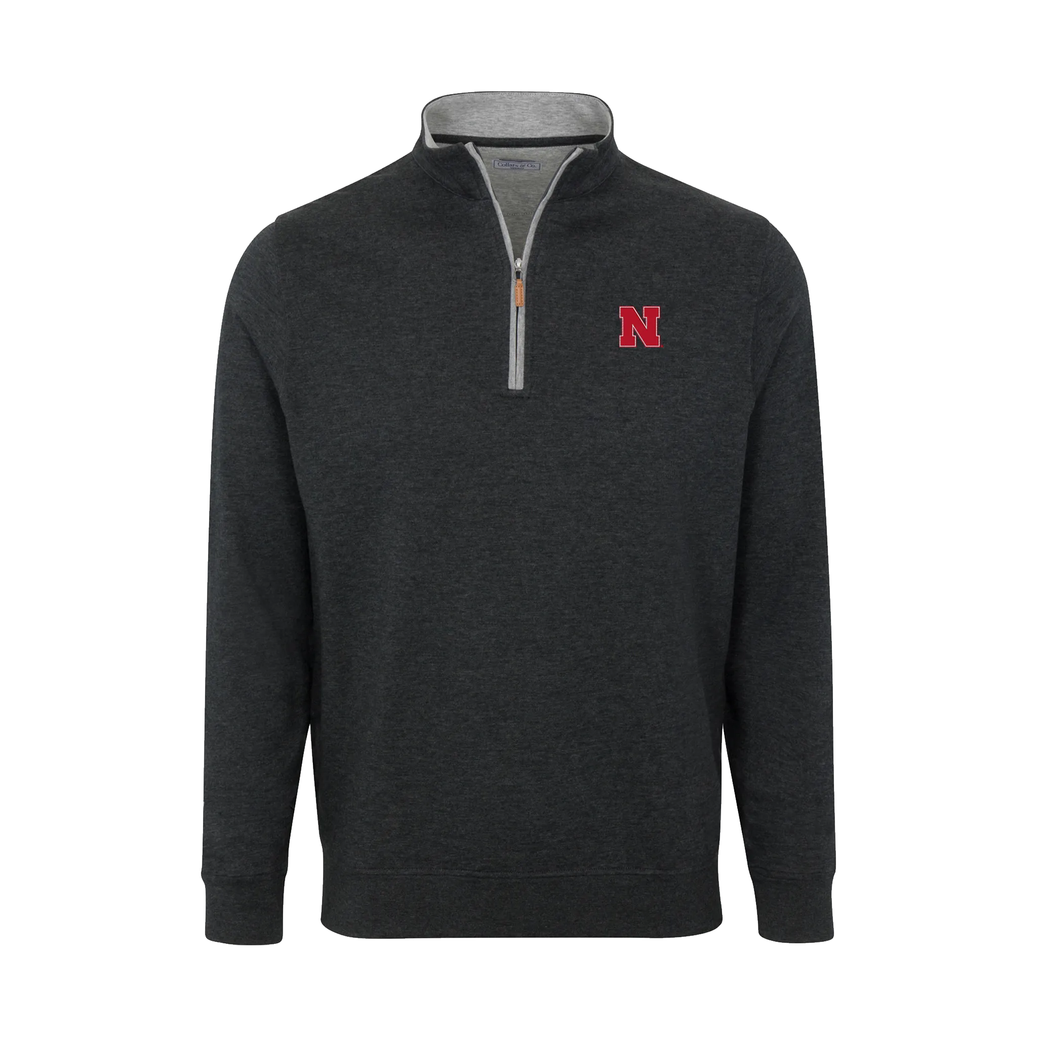 Nebraska Charcoal Heather Cloud Cotton Quarter Zip Pullover