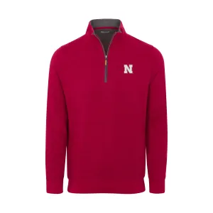 Nebraska Red Heather Cloud Cotton Quarter Zip Pullover