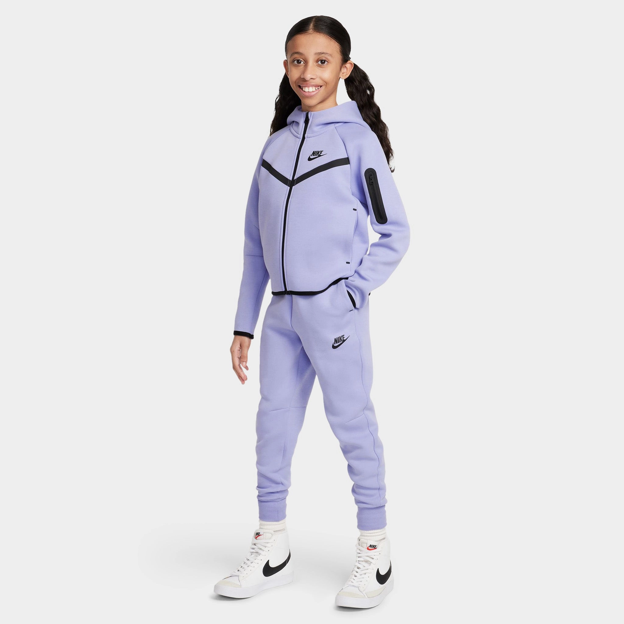 Nike Sportswear Junior Girls' Tech Fleece Joggers Lilac Ice / Black - Black