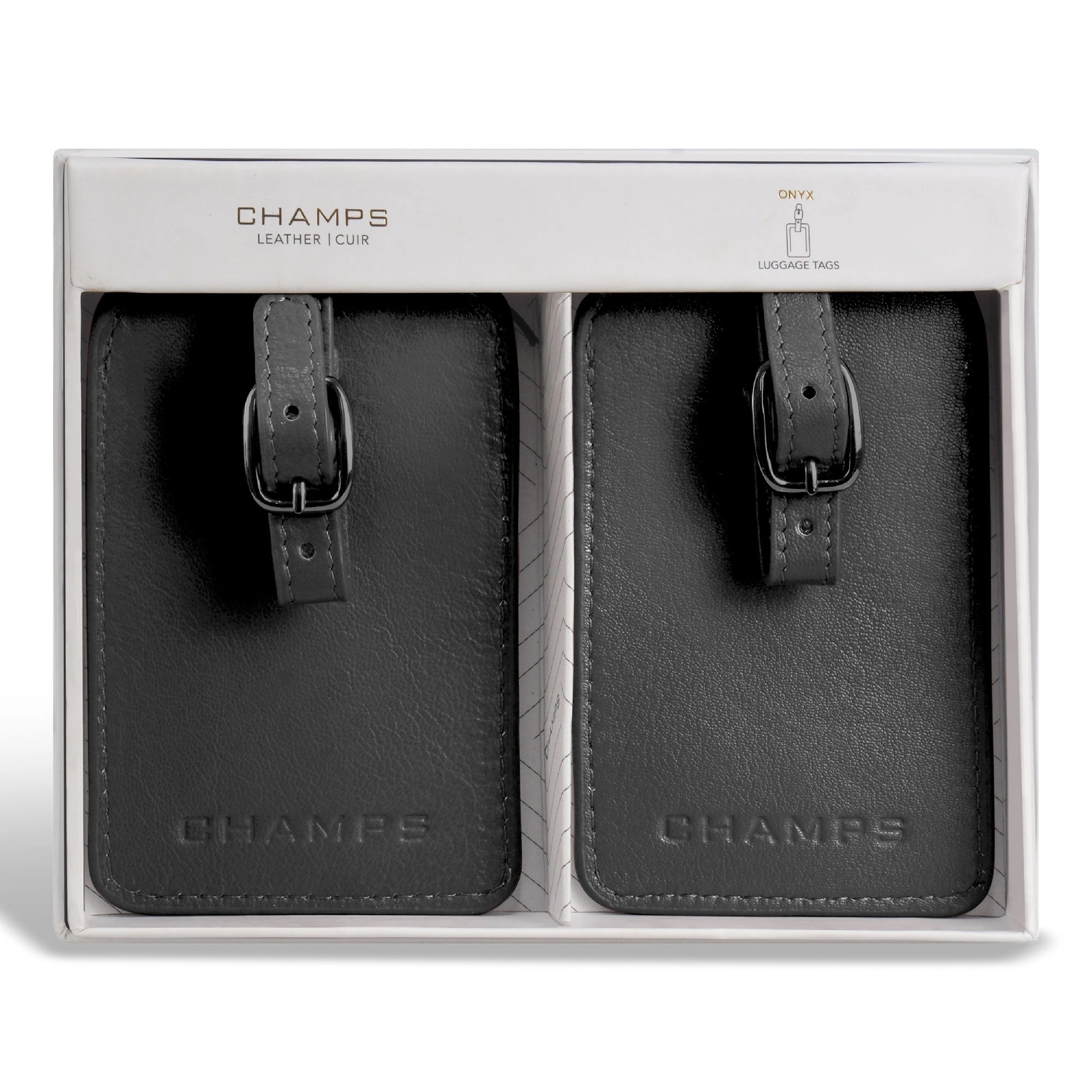 Onyx / Leather Luggage Tags *Drop Ship*