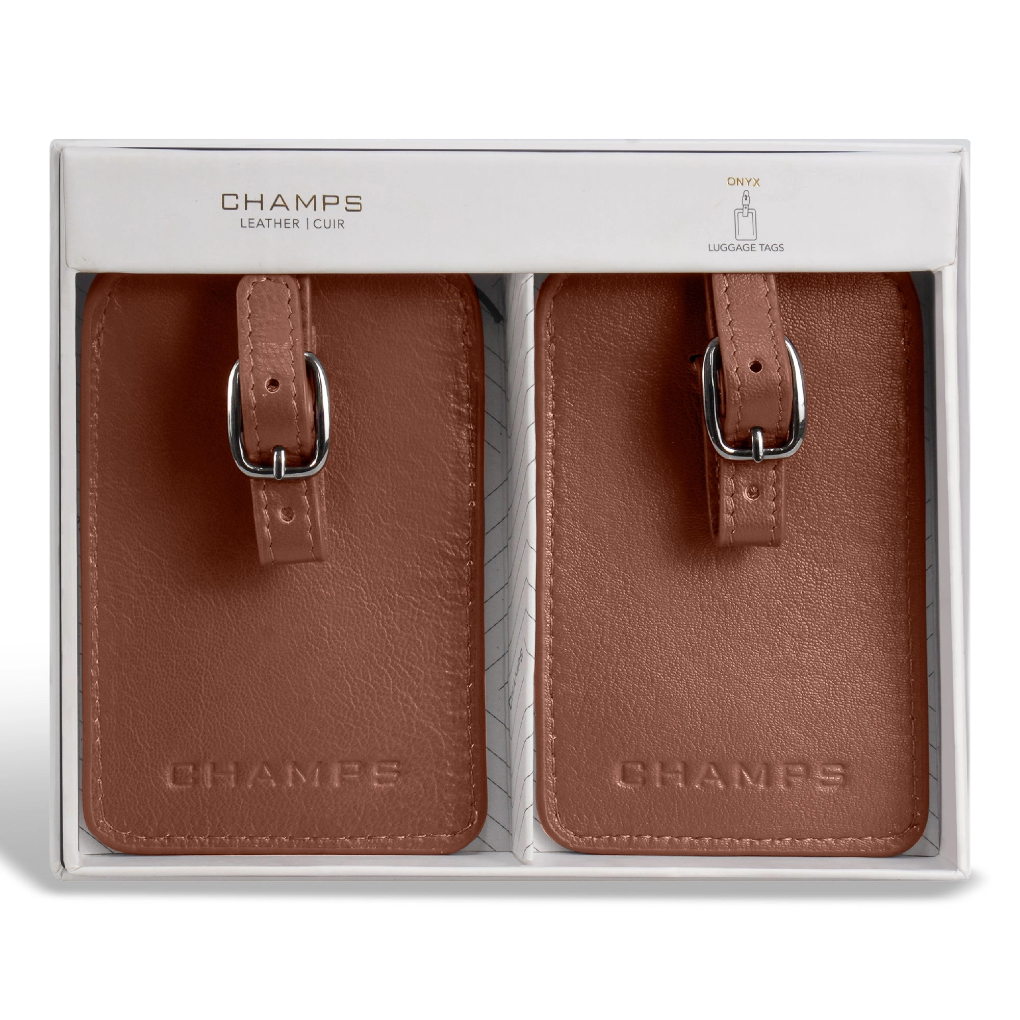 Onyx / Leather Luggage Tags *Drop Ship*
