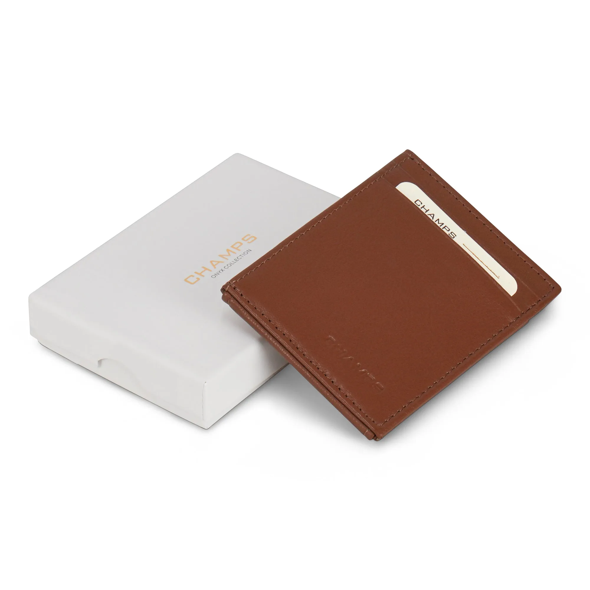 Onyx / Leather Mag Hybrid Card Holder *Drop Ship*