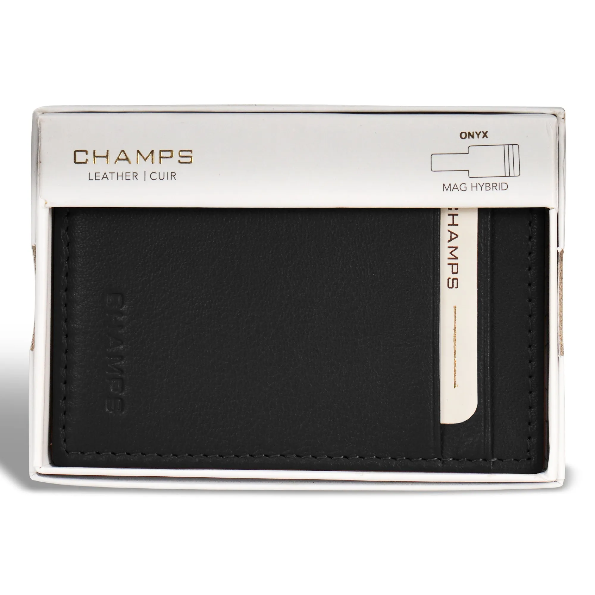 Onyx / Leather Mag Hybrid Card Holder *Drop Ship*