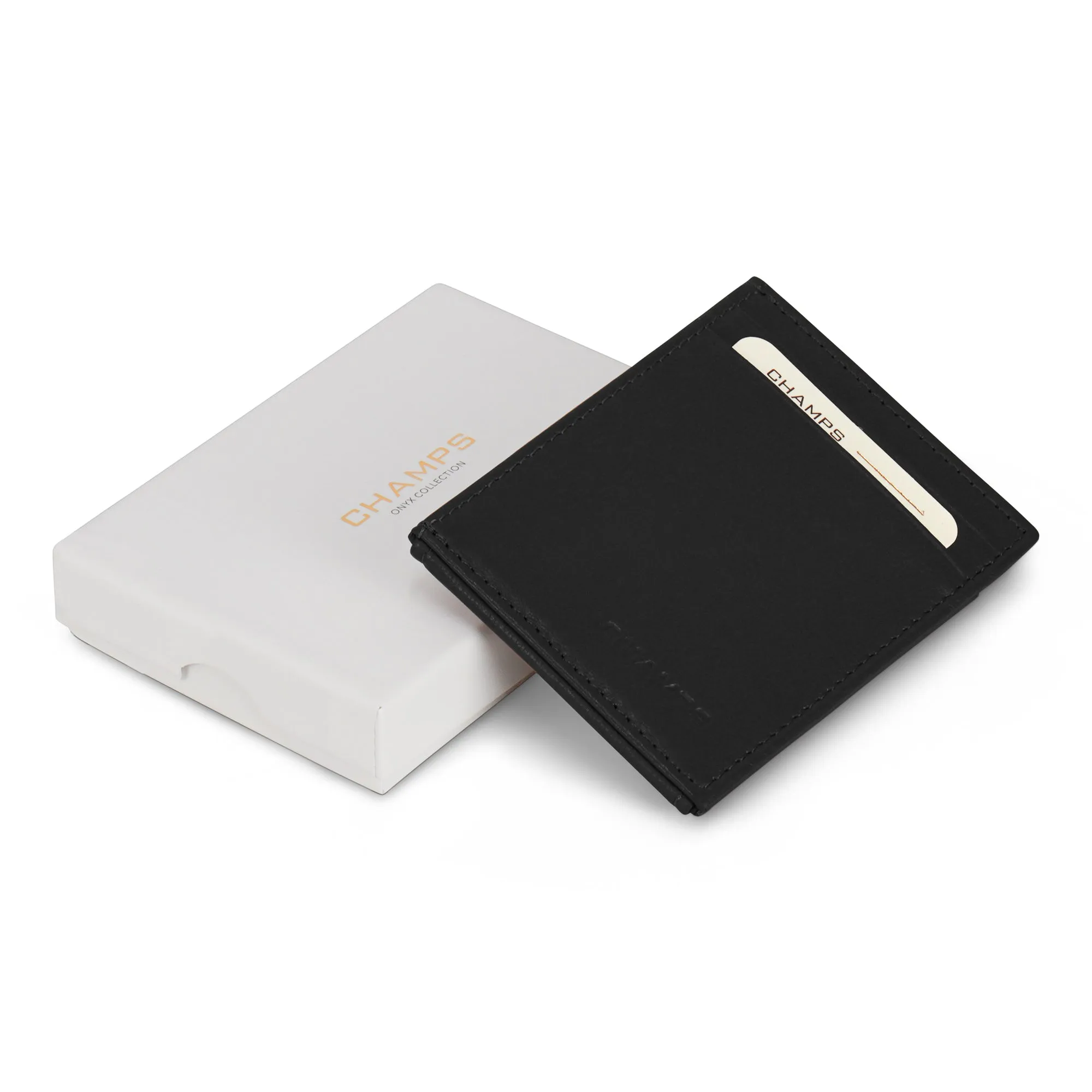 Onyx / Leather Mag Hybrid Card Holder *Drop Ship*