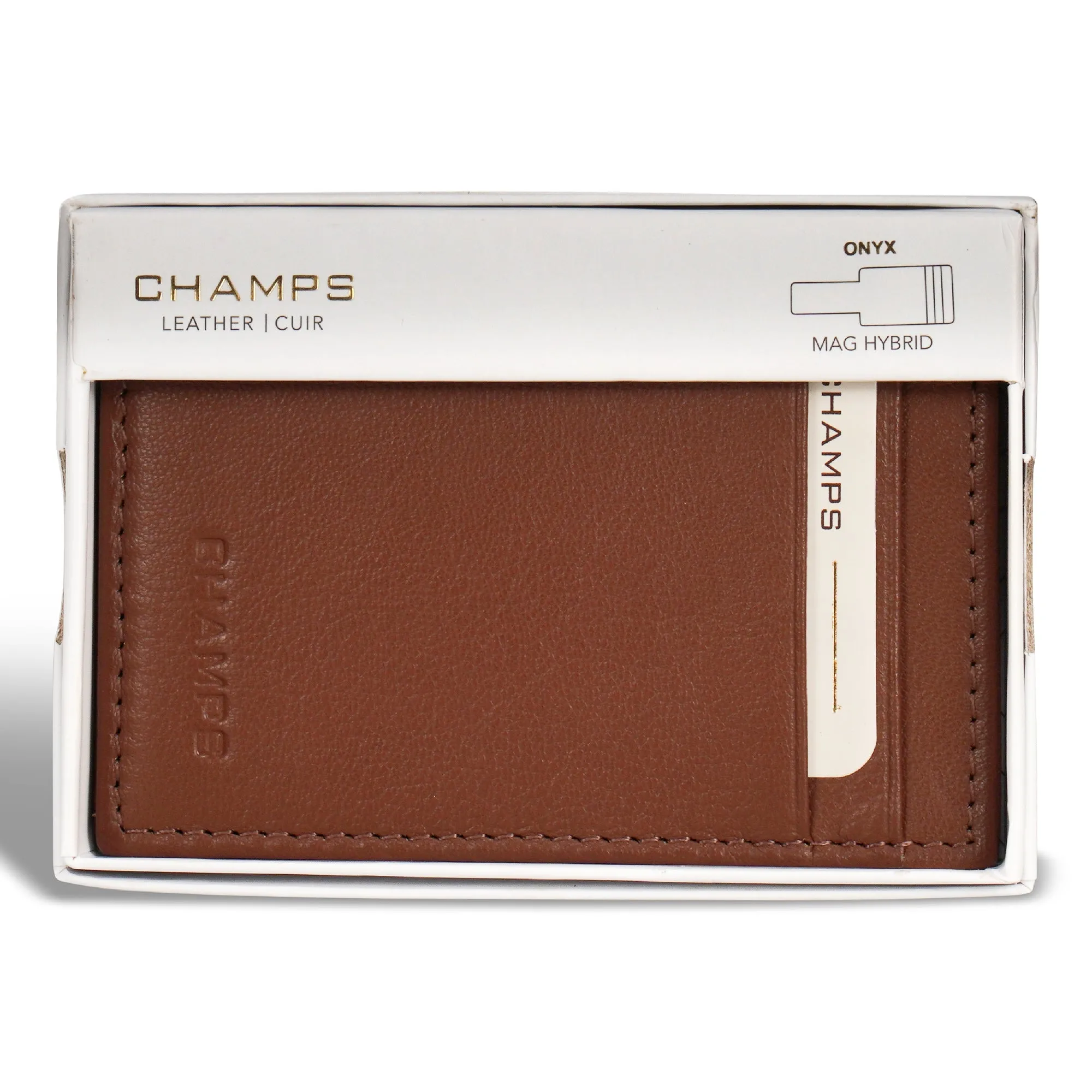 Onyx / Leather Mag Hybrid Card Holder *Drop Ship*