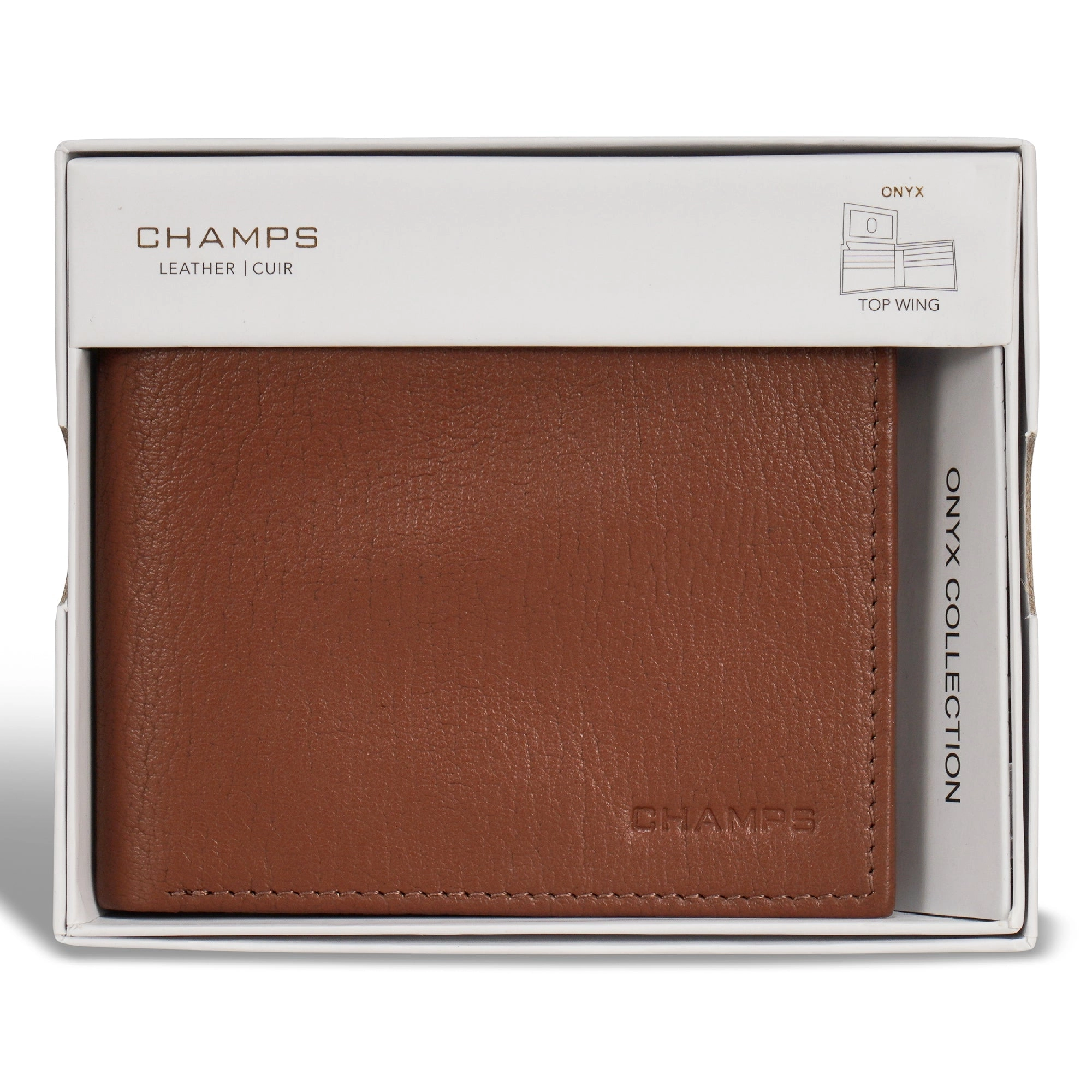 Onyx / Leather Top Wing Wallet *Drop Ship*