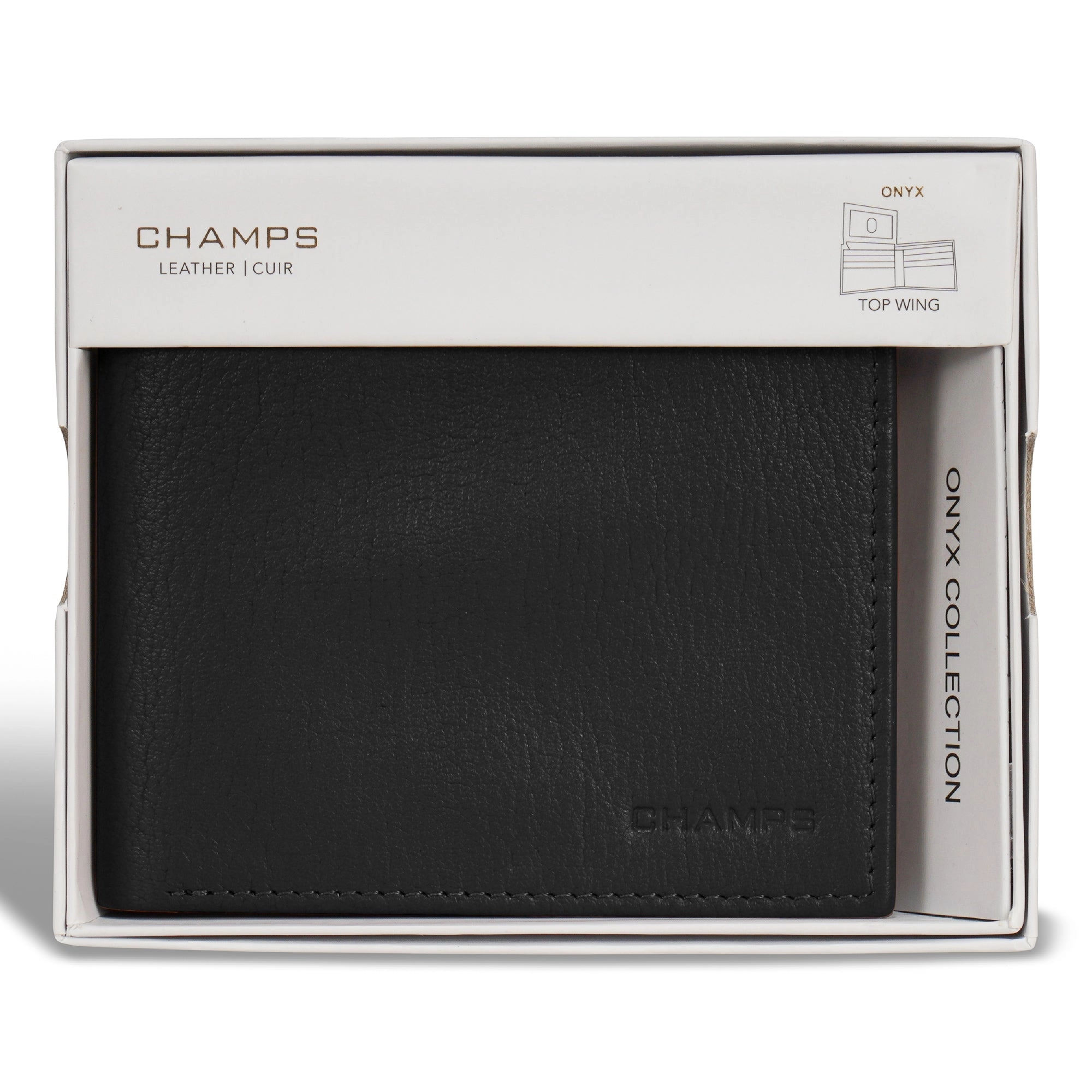 Onyx / Leather Top Wing Wallet *Drop Ship*