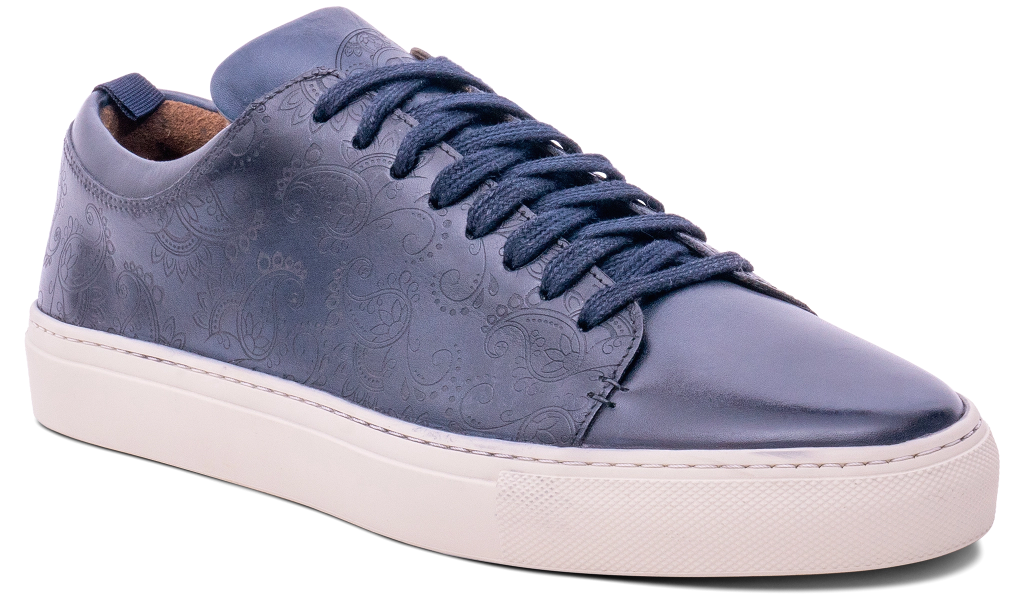 Paisely - Navy Hand Painted