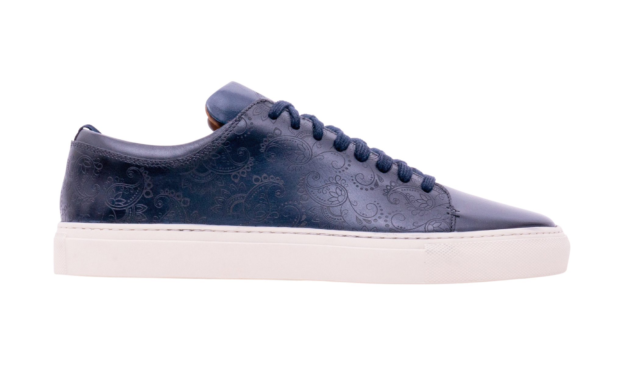 Paisely - Navy Hand Painted