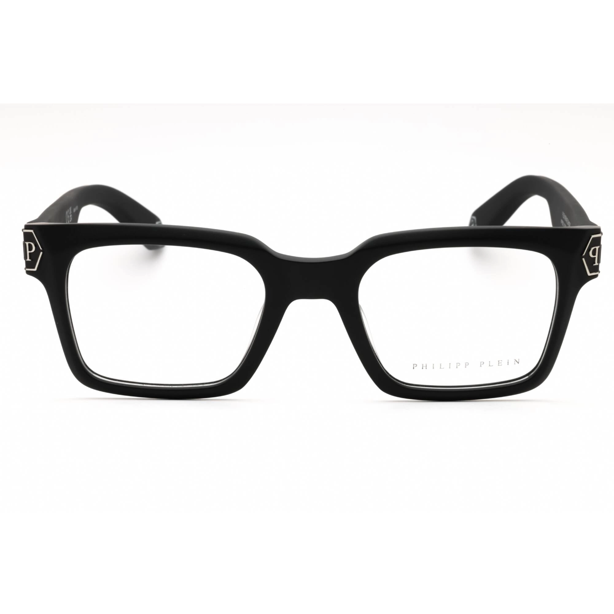 Philipp Plein Men's Eyeglasses - Black Acetate Rectangular Full Rim | VPP082M 0703