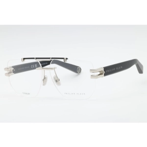 Philipp Plein Men's Eyeglasses - Palladium W/Semi-gloss Black Parts | VPP087M 0K07