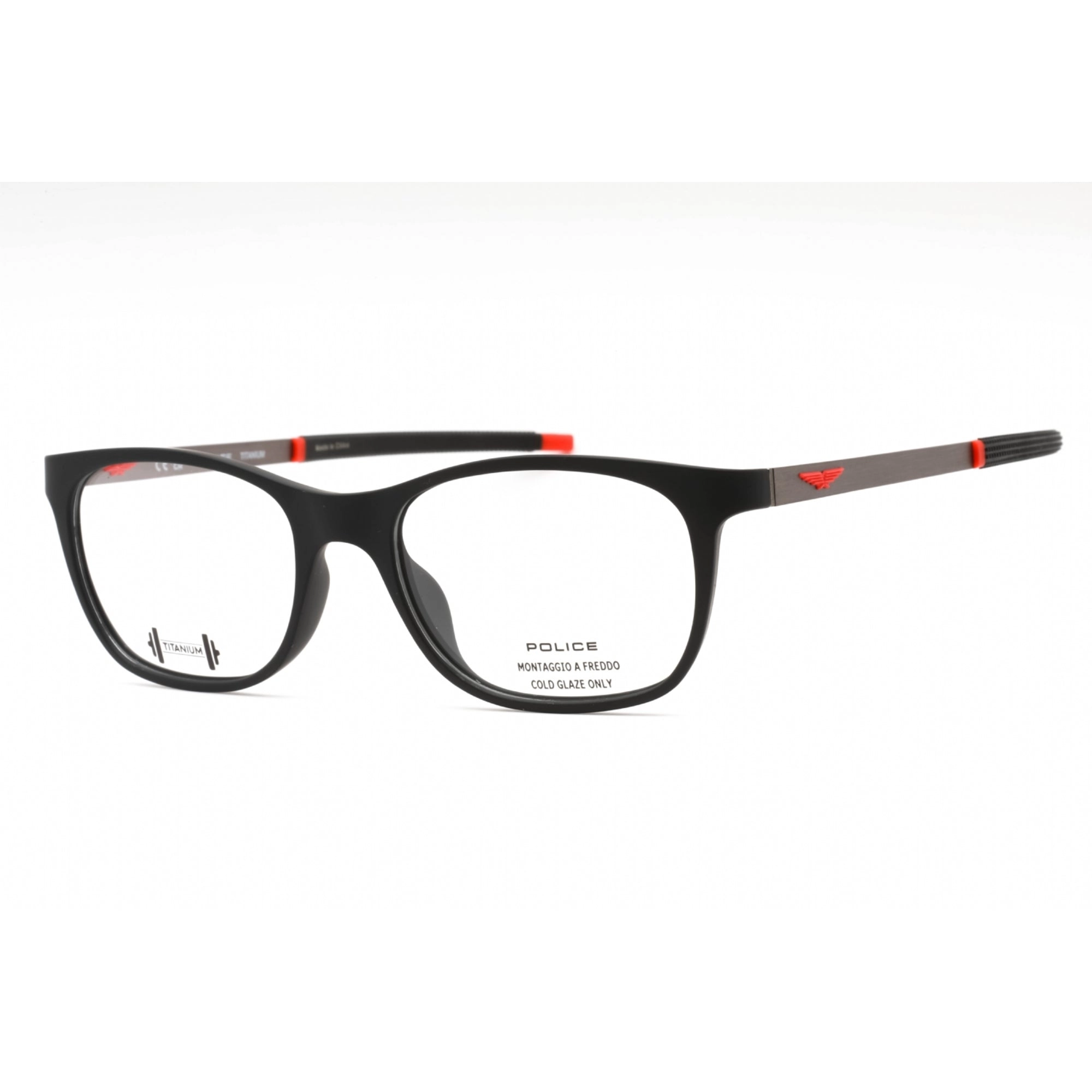Police Men's Eyeglasses - Matte Black Plastic Oval Shape Full Rim Frame | VPLF86 0U28