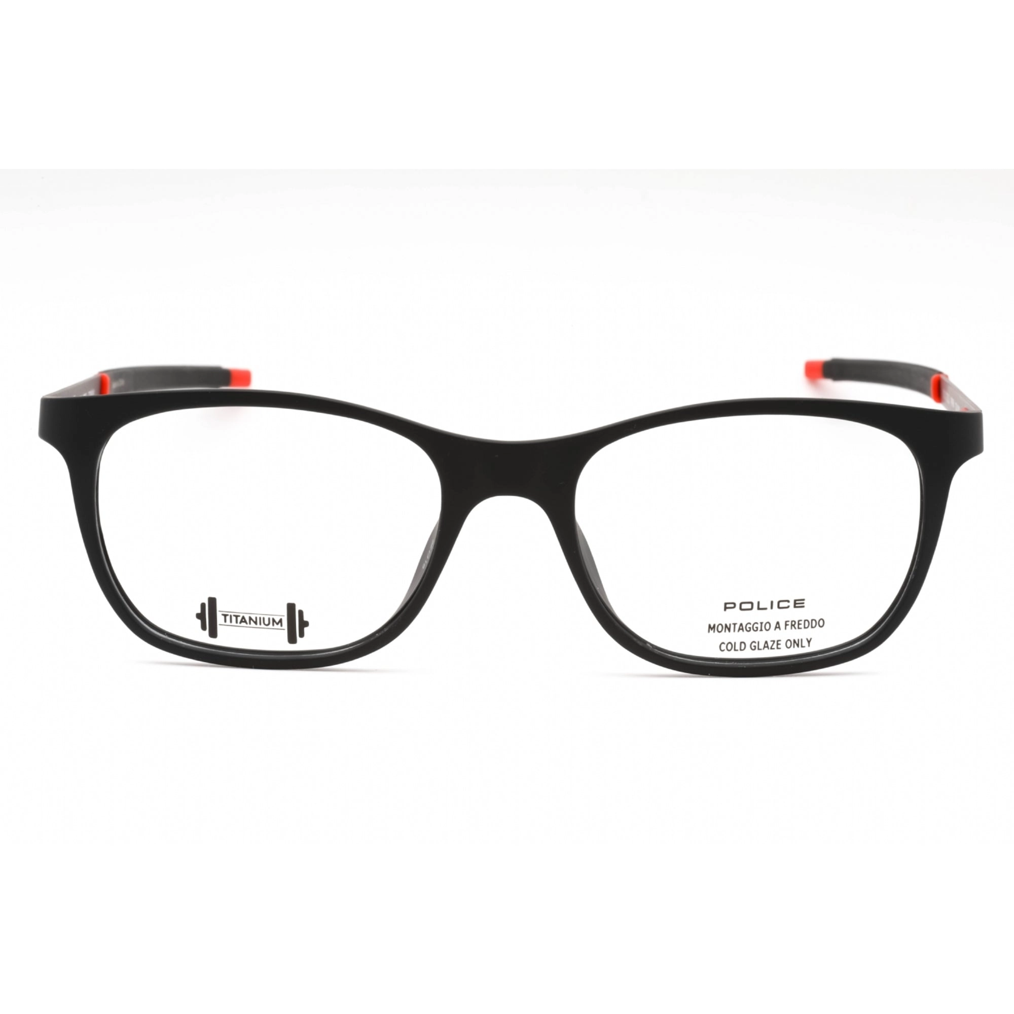 Police Men's Eyeglasses - Matte Black Plastic Oval Shape Full Rim Frame | VPLF86 0U28