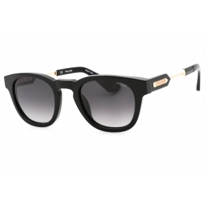 Police Men's Sunglasses - Shiny Black Acetate Round Full Rim Frame | SPLF70M 0700