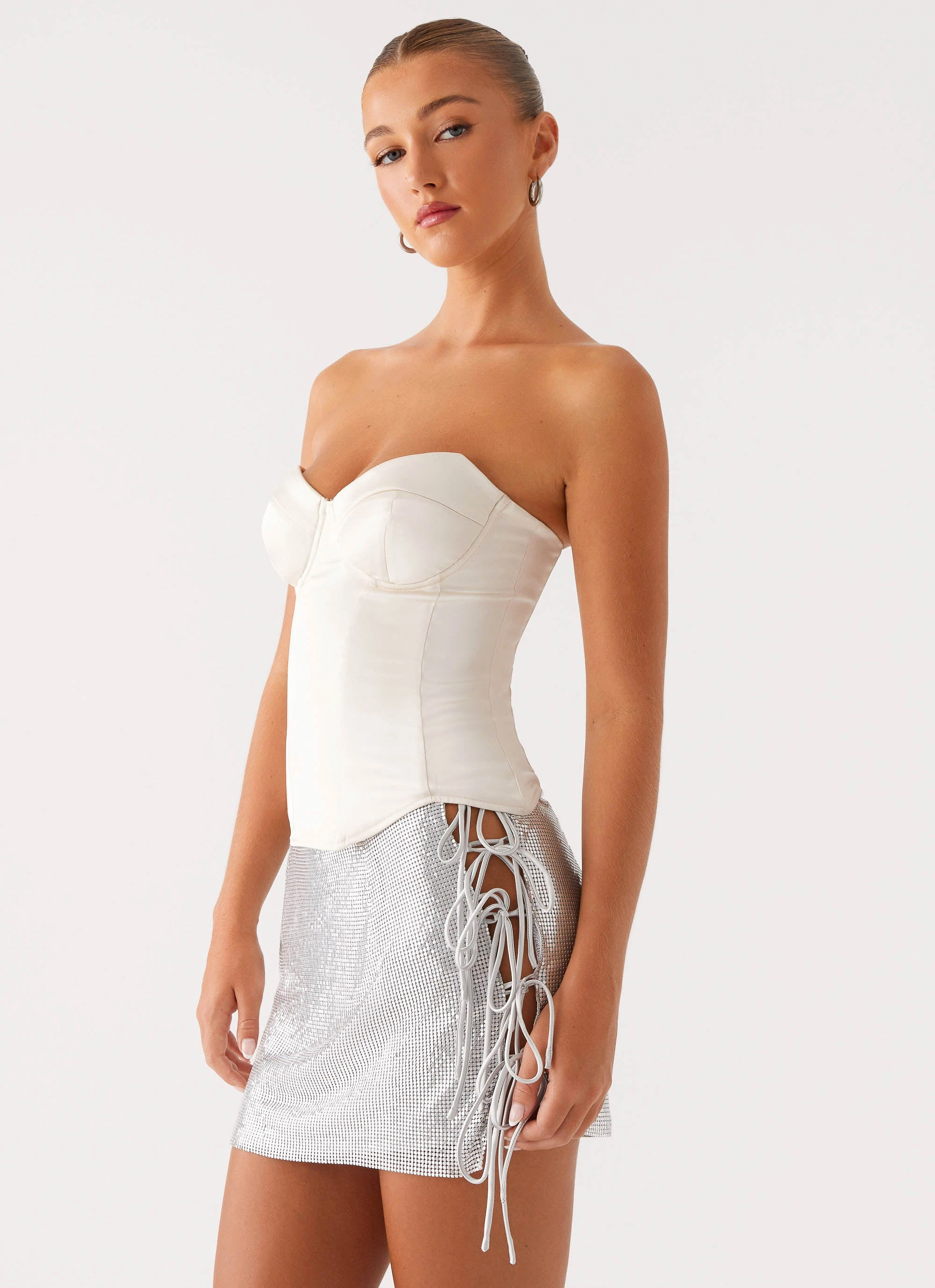 Popstar Glomesh Mini Skirt - Silver