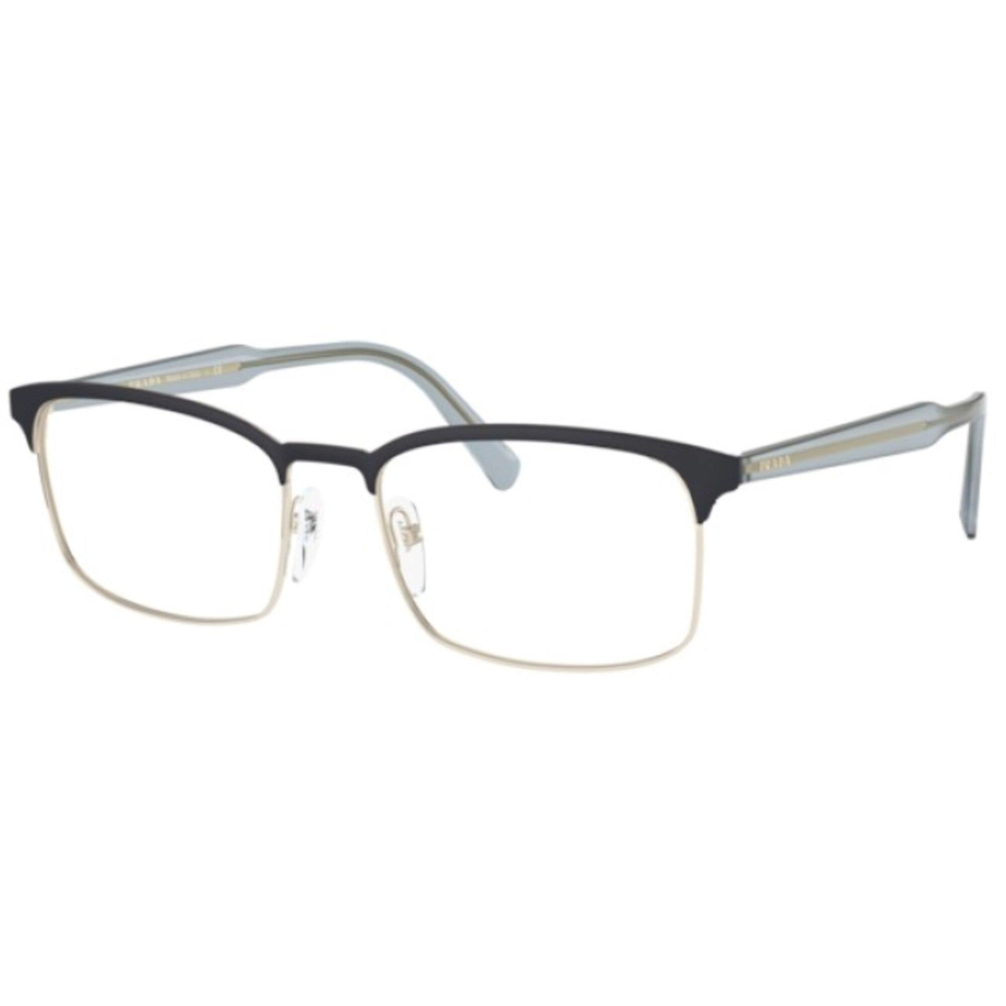 Prada Men's Eyeglasses - Blue Gold Metal Rectangular Frame | PRADA 0PR 54WV VH81O1