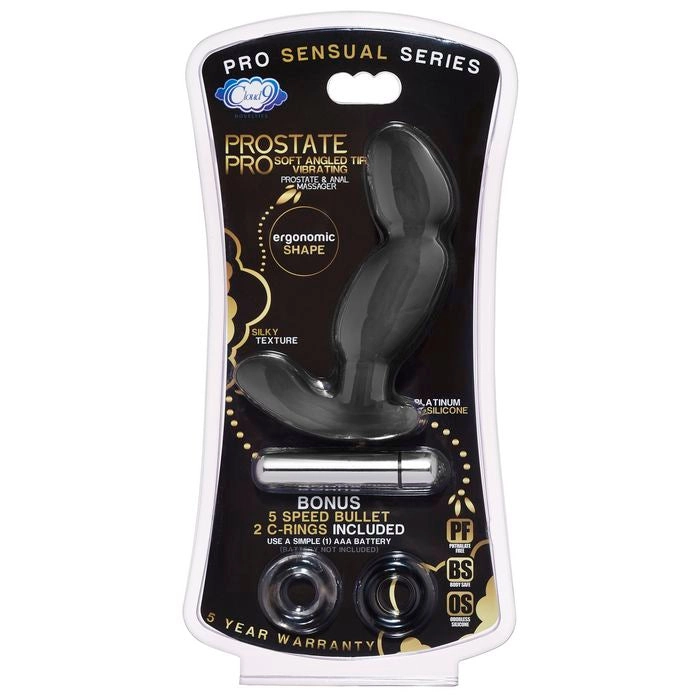 Prostate Pro Soft Angled Tip Anal Prostate Massager W/c Rings