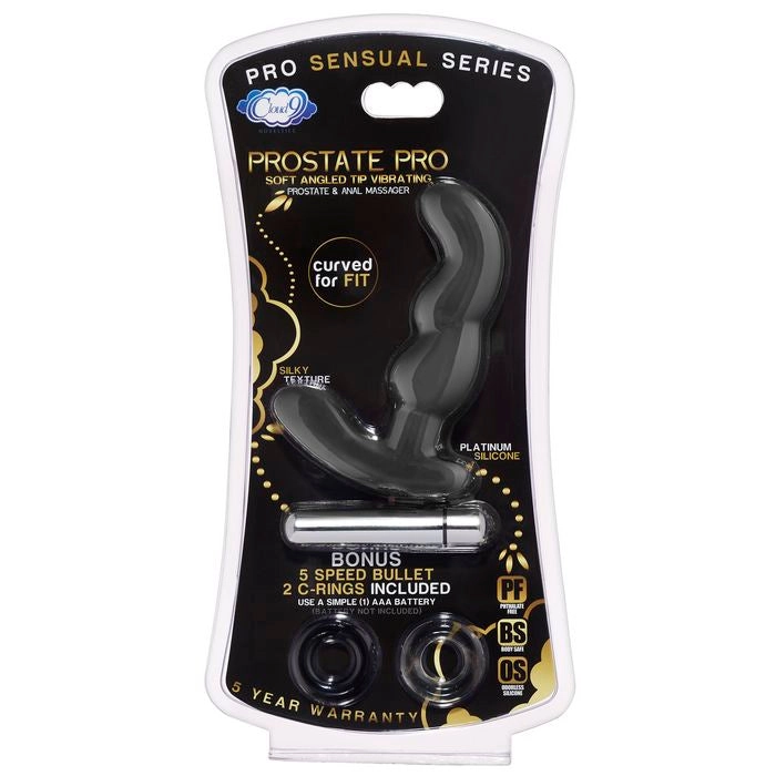 Prostate Pro Soft Angled Tip Prostate Anal Massager W/c Rings