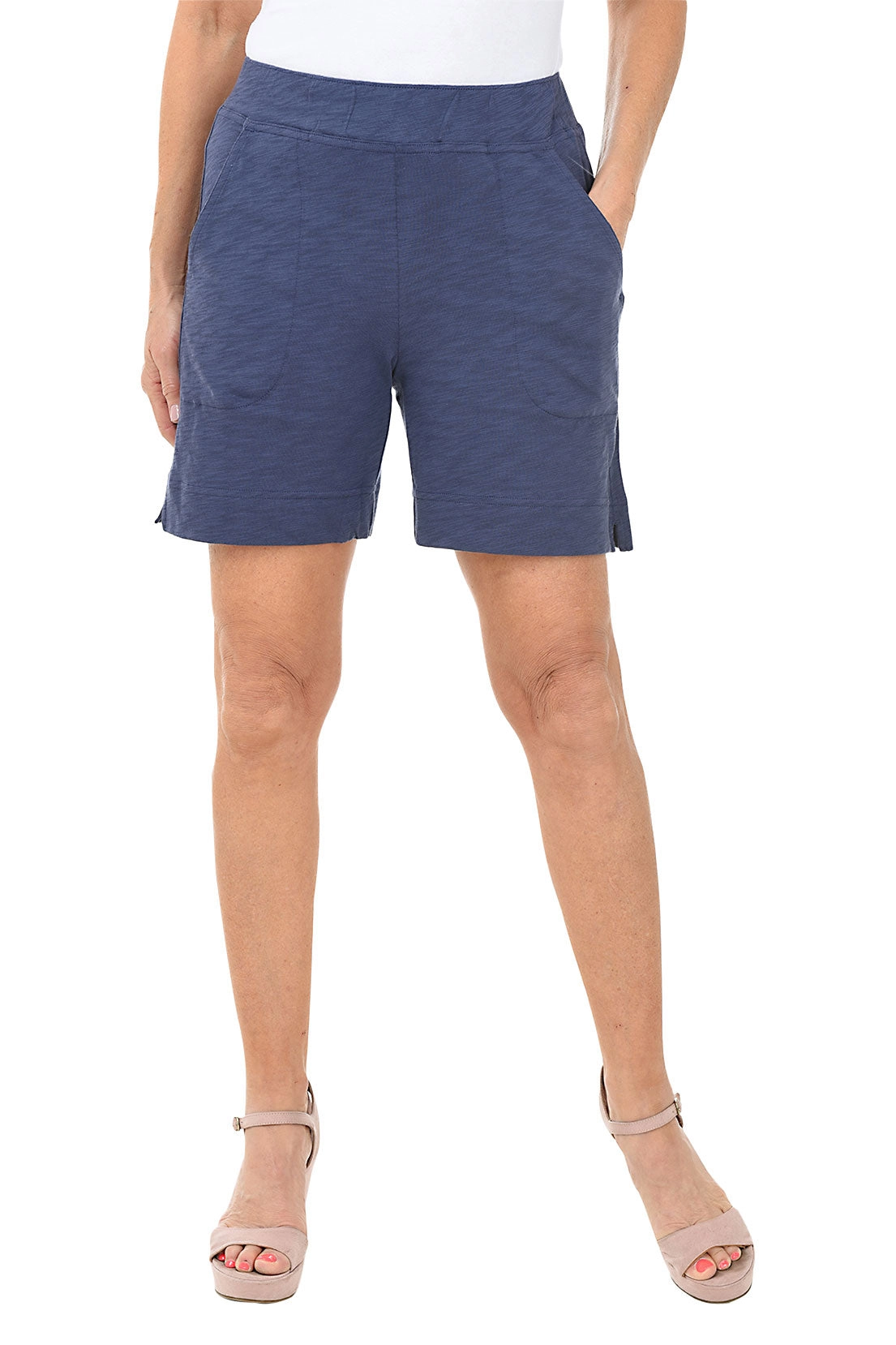 Pull-On Slub-Knit Short
