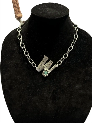 "w" Initial Necklace In Silver