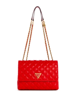 Red Quilted Giully Crossbody Bag