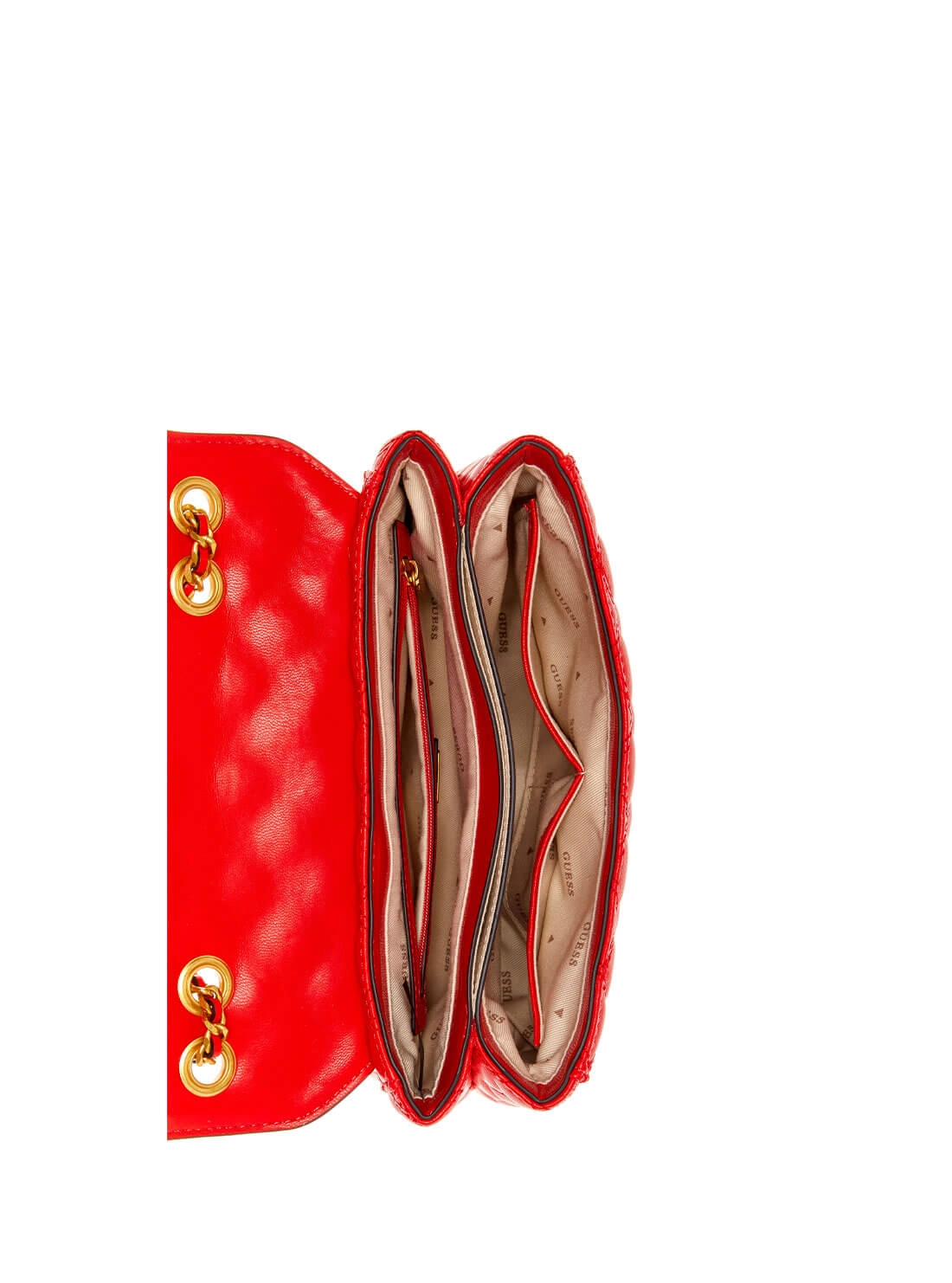 Red Quilted Giully Crossbody Bag