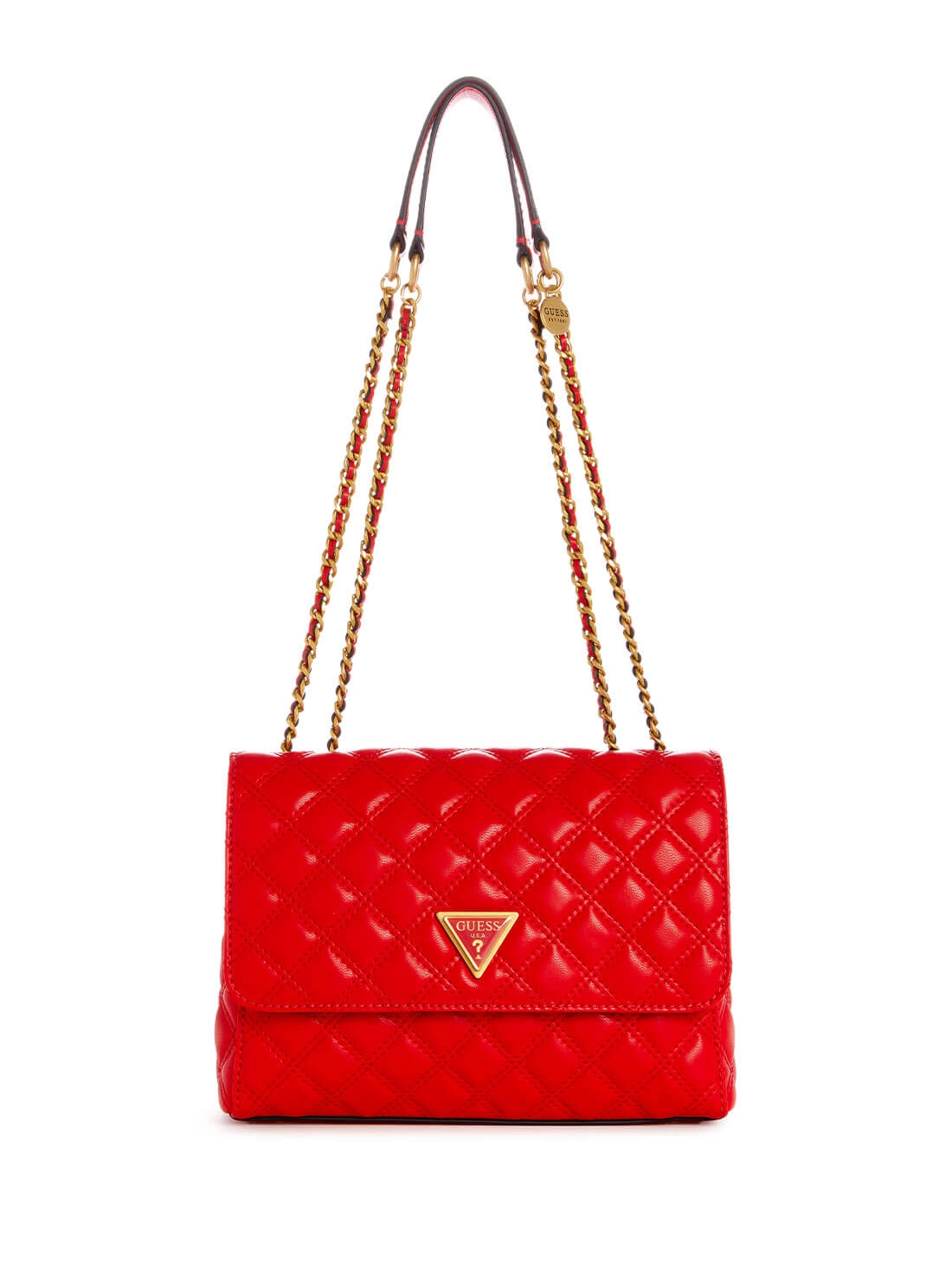 Red Quilted Giully Crossbody Bag