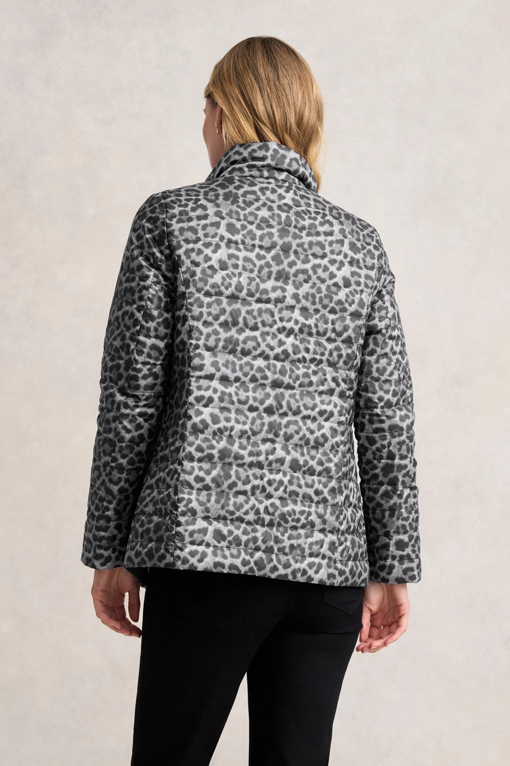 Reversible Puffer Jacket - Black Leopard