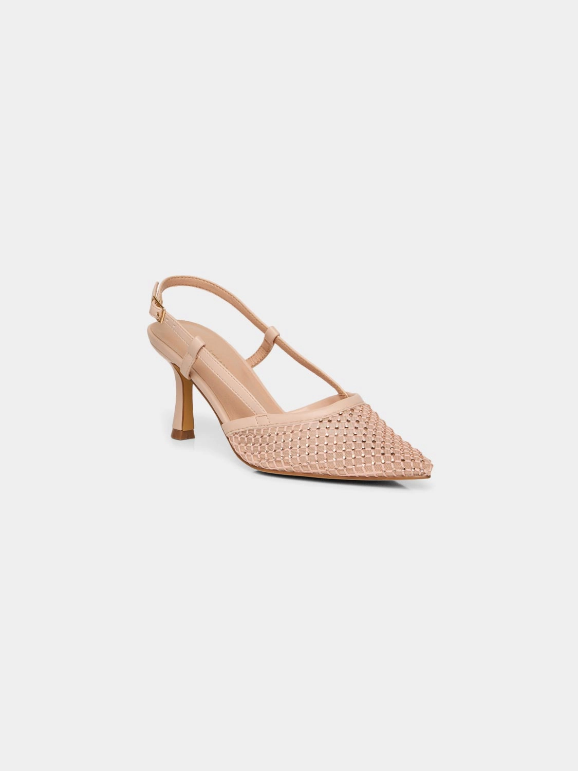 Rhinestone & Mesh Slingback Pump