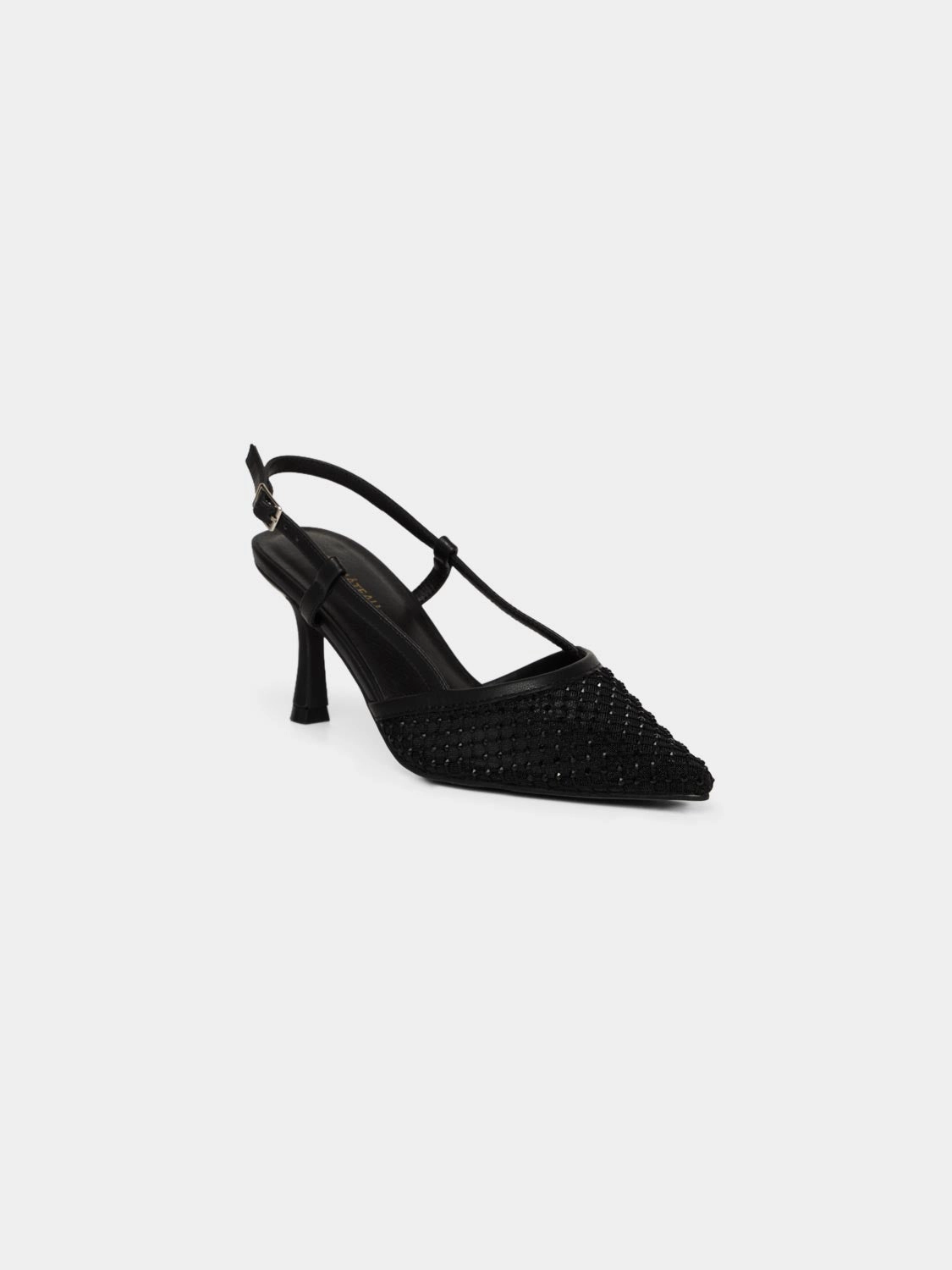 Rhinestone & Mesh Slingback Pump