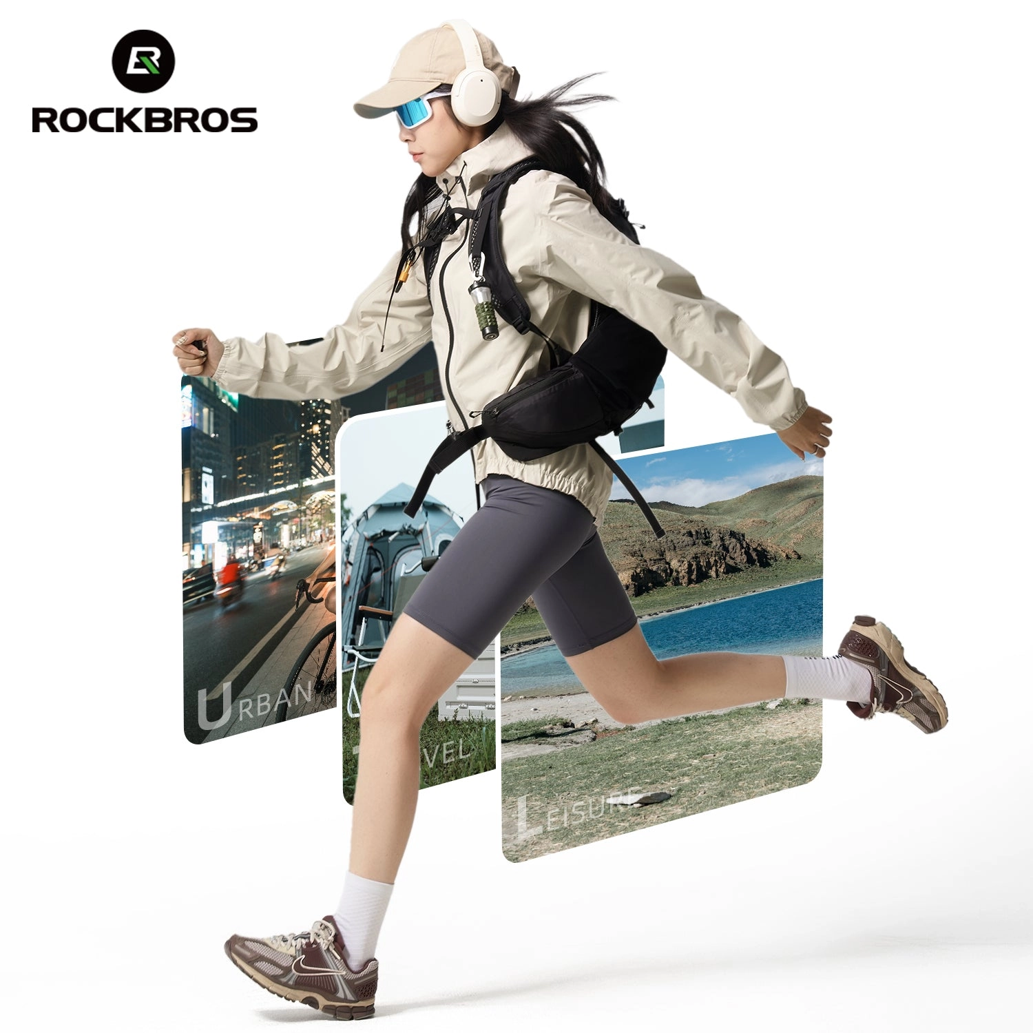 ROCKBROS Men's Cycling Running Windbreaker Windproof Jacket Lightweight High Visibility