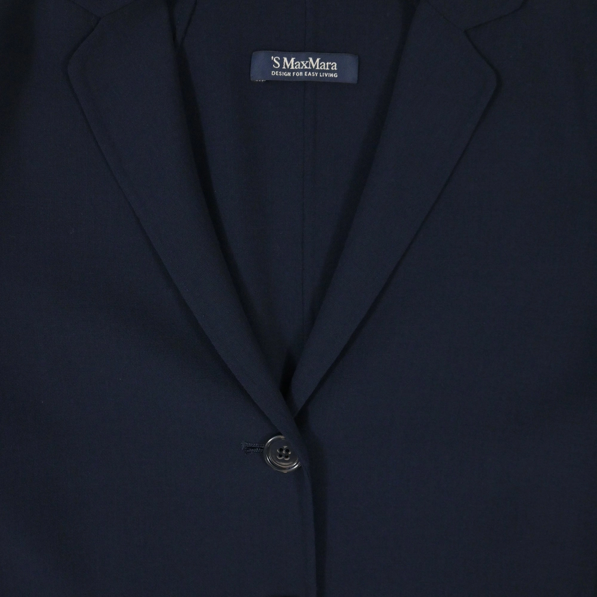'S Max Mara Single-Breasted Cucito Amano Jacket in Navy Blue Wool