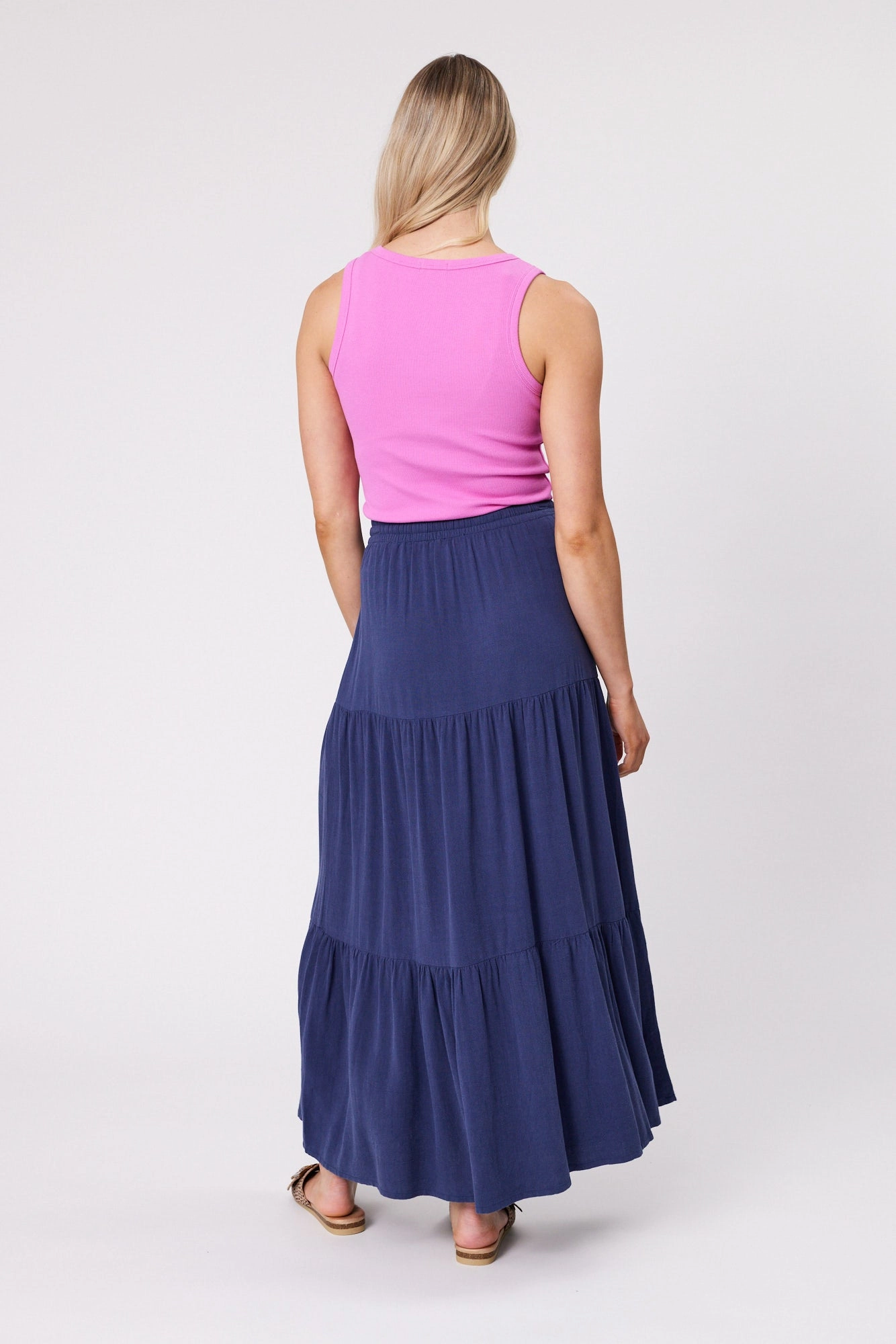 Shine On Essentials Maxi Skirt Navy