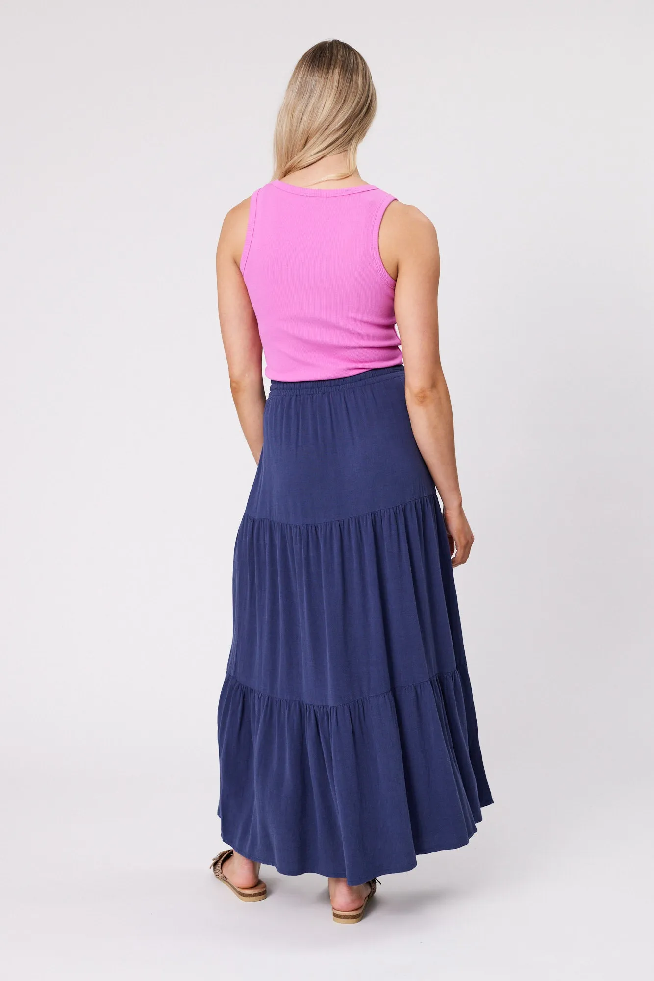 Shine On Essentials Maxi Skirt Navy