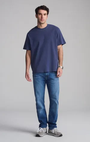 SHORT SLEEVE CREW NECK T-SHIRT IN BLACK IRIS