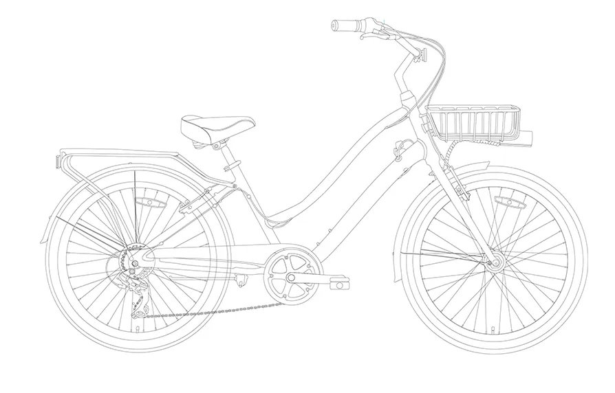 sixthreezero EVRYjourney Deluxe Men's 26" 7 Speed Hybrid Cruiser Bicycle w/ Integrated Lock, Basket, Light